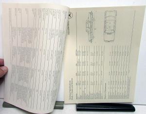 1977 Mercedes-Benz Dealer Data Book Sales Reference Guide Passenger Cars