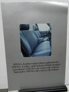 1977 Mercedes-Benz Dealer Sales Brochure Interior Options MB-Tex Leather Velour