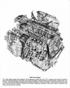 1992 Acura Integra Engine Press Photo 0151