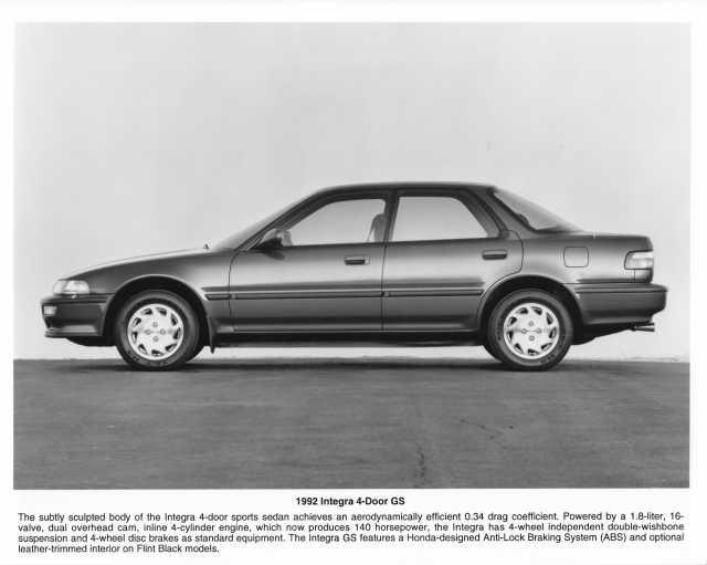 1992 Acura Integra GS 4-Door Press Photo 0152