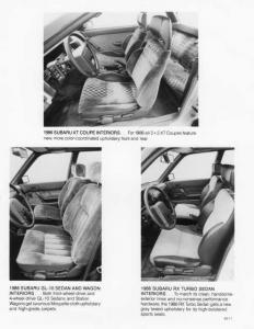 1986 Subaru XT & GL-10 and RX Turbo Interiors Press Photo 0022