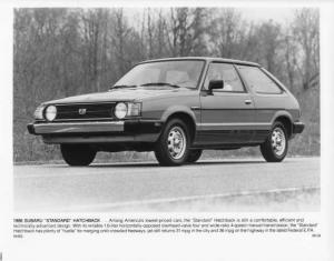 1986 Subaru Standard Hatchback Press Photo 0023
