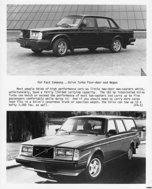 1984 Volvo Turbo 4-Door and Wagon Press Photo 0008