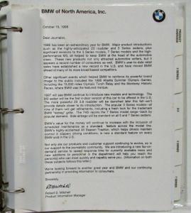 1997 BMW Full Line Press Kit - Z-3 3 5 7 and 8 Series