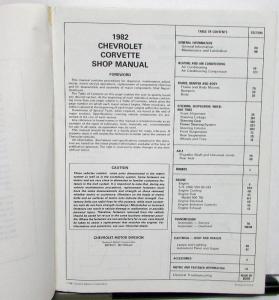 1982 Chevrolet Corvette Dealer Shop Service Repair Manual Book Original 82