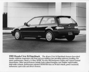 1989 Honda Civic Si Hatchback Press Photo 0017