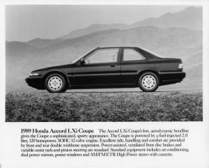 1989 Honda Accord LXi Coupe Press Photo 0019
