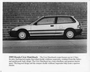 1989 Honda Civic Hatchback Press Photo 0021
