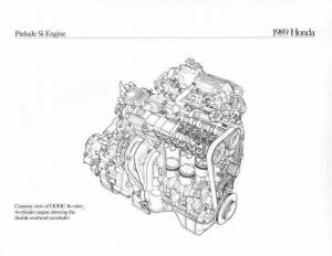 1989 Honda Prelude Si Engine Illustration Press Photo 0022