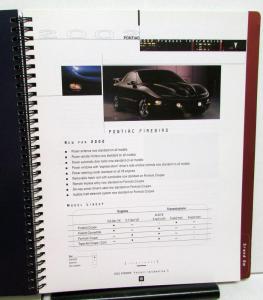 2002 Pontiac Dealer Product Info Sales Reference Data Book Firebird Grand Am