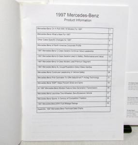 1997 Mercedes-Benz Detroit Auto Show Press Kit - M-Class S-Class E-Class C-Class