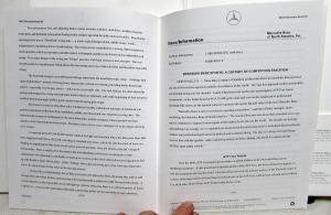 1997 Mercedes-Benz Detroit Auto Show Press Kit - M-Class S-Class E-Class C-Class