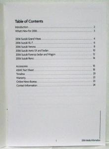 2006 Suzuki Full Line Press Kit - Grand Vitara XL-7 Verona Forenza Reno Aerio