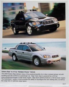 2006 Subaru Press Kit - B9 Tribeca Outback Legacy Forester Impreza WRX Baja