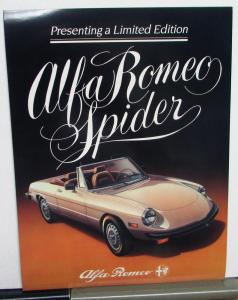 1982 Alfa Romeo Dealer Sales Sheet Handout Spider