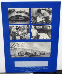 1983 Custom Armor Armored Car Dealer Sales Brochure Mercedes-Benz