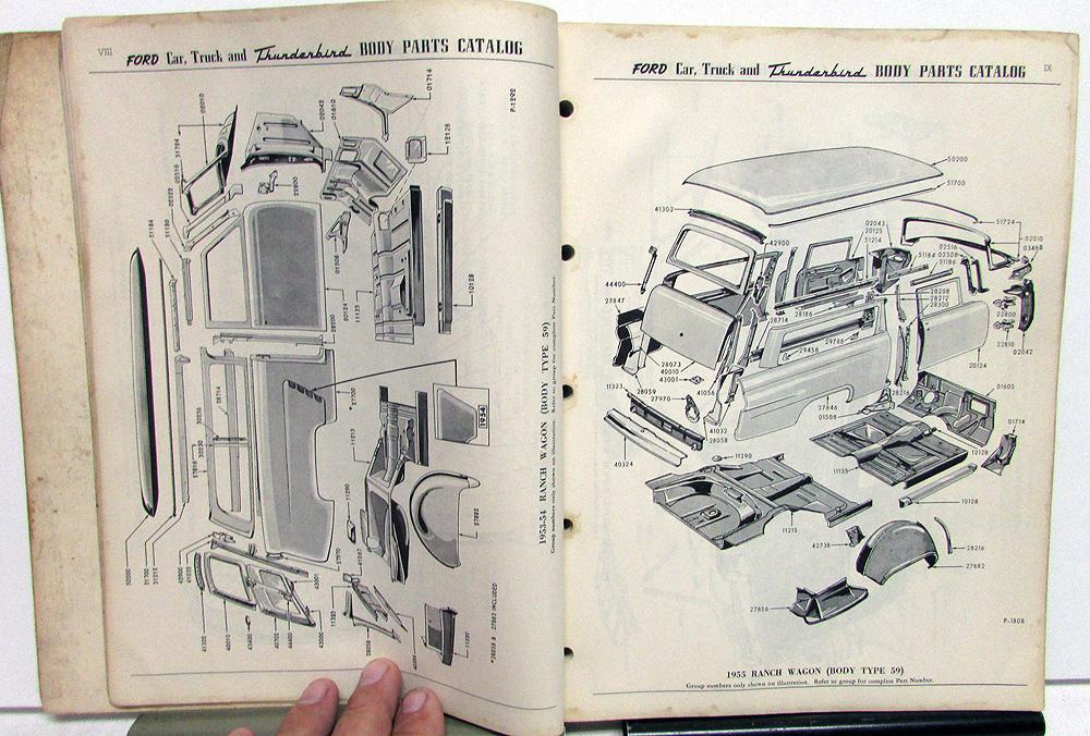 1953 to 1955 Ford Passenger Car Thunderbird Truck Dealer Body Parts