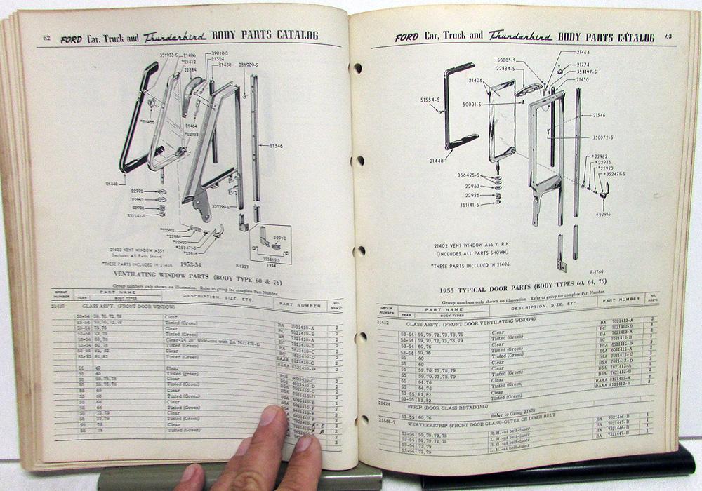 1953 to 1955 Ford Passenger Car Thunderbird Truck Dealer Body Parts