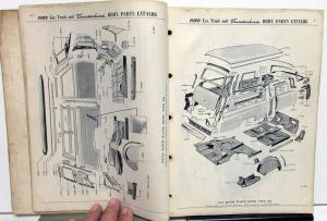 1953 to 1955 Ford Passenger Car Thunderbird Truck Dealer Body Parts Catalog Book