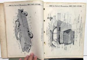 1953 to 1955 Ford Passenger Car Thunderbird Truck Dealer Body Parts Catalog Book