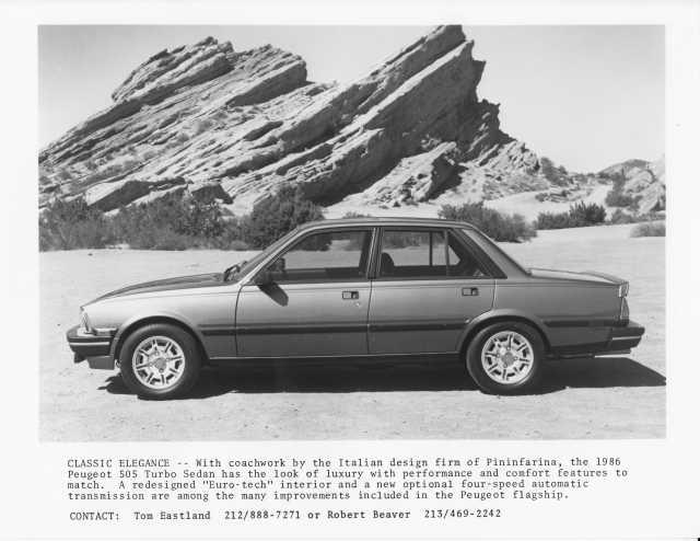 1986 Peugeot 505 Turbo Sedan Press Photo 0017