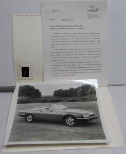 1987 Jaguar XJ-S Special Edition Convertible Press Kit - Announcement