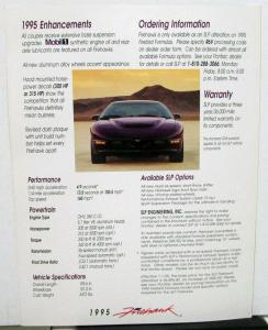 1995 Firehawk SLP Engineering Pontiac Firebird Formula Special Edition Brochure
