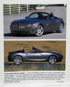 2003 BMW Z4 Press Kit