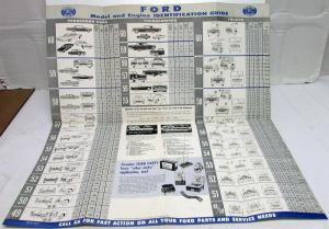 1949-1960 Ford Dealer Model& Engine ID Chart Poster Guide T-Bird Ranchero Pickup
