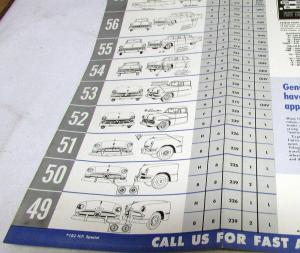 1949-1960 Ford Dealer Model& Engine ID Chart Poster Guide T-Bird Ranchero Pickup
