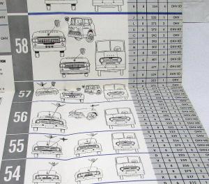 1949-1960 Ford Dealer Model& Engine ID Chart Poster Guide T-Bird Ranchero Pickup