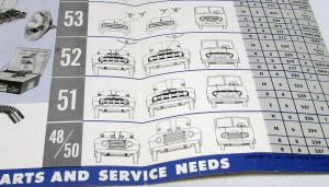 1949-1960 Ford Dealer Model& Engine ID Chart Poster Guide T-Bird Ranchero Pickup