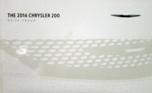 2016 Chrysler 200 Sales Brochure Oversized Original