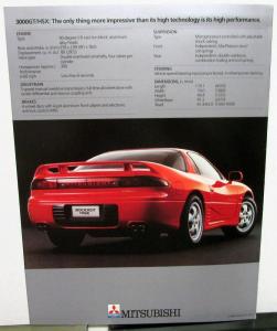 1990 Mitsubishi 3000GT HSX Dealer Sales Brochure Features Specifications