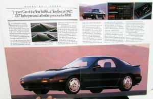 1988 Mazda RX-7 Dealer Prestige Sales Brochure Features Specifications