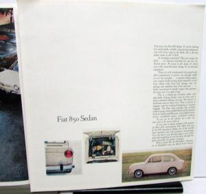 1968 Fiat 850 Dealer Sales Brochure Spider Coupe 2 Door Sedan Features Specs
