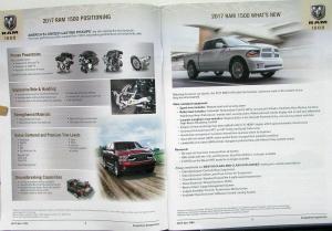 2017 RAM 1500 Pickup Truck Competitive Comparisons Dealer Only Guide Brochure