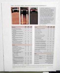 1991 Alfa Romeo Dealer Sales Brochure 164 Models Features Specifications