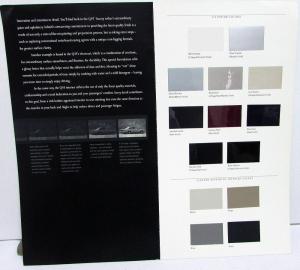 1993 Infiniti Q45 Dealer Sales Brochure Color & Upholstery Options Paint Chips