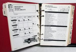 1973 Lincoln Mercury Dealer Product Facts Data Book Cougar Continental Pantera