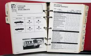 1973 Lincoln Mercury Dealer Product Facts Data Book Cougar Continental Pantera