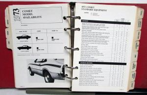 1973 Lincoln Mercury Dealer Product Facts Data Book Cougar Continental Pantera