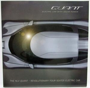 2009 NLV Quant Electric Car with Solar Power Sales Folder Brochure - Koenigsegg