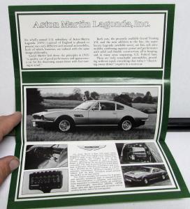 1978 1979 Aston Martin Dealer Sales Brochure Grand Touring V8 Lagonda Models