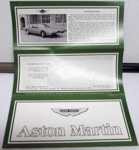 1978 1979 Aston Martin Dealer Sales Brochure Grand Touring V8 Lagonda Models