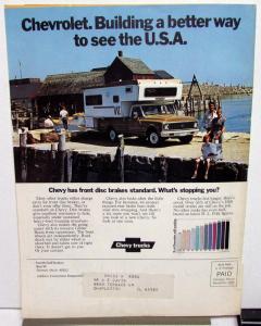 Fall 1971 Chevy Camper Promotional Camping Magazine 1972 Chevrolet Cars Trucks
