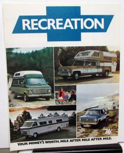 1976 Chevrolet Dealer Sales Brochure Recreational Vehicles RV Motor Home Towing