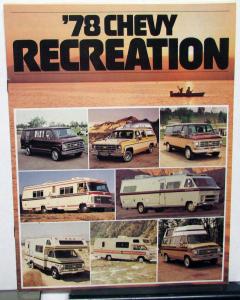 1978 Chevrolet Dealer Recreational Vehicle Sales Brochure RV Towing Motor Home