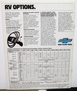1978 Chevrolet Dealer Recreational Vehicle Sales Brochure RV Towing Motor Home