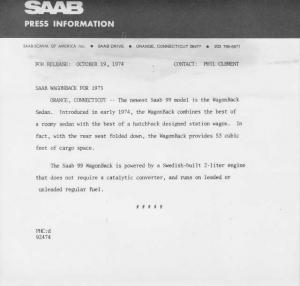 1975 Saab 99 WagonBack Sedan Press Photo and Release 0038